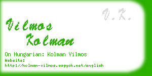 vilmos kolman business card